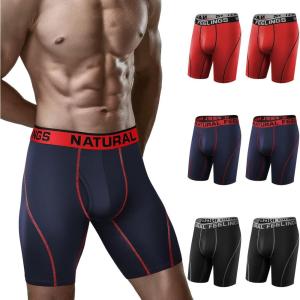 imageNatural Feelings Mens Underwear Boxer Briefs Long Leg 9 Inch Performance Boxer Briefs for MenB 2 Blue2 Red2 Black