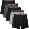 imageNatural Feelings Mens Boxer Short Bamboo Viscose Boxers for Men Loose Fit Mens Soft Underwear Breathable Boxers for Men PackAblackGray Bamboo Viscose Mens Boxers 5pack