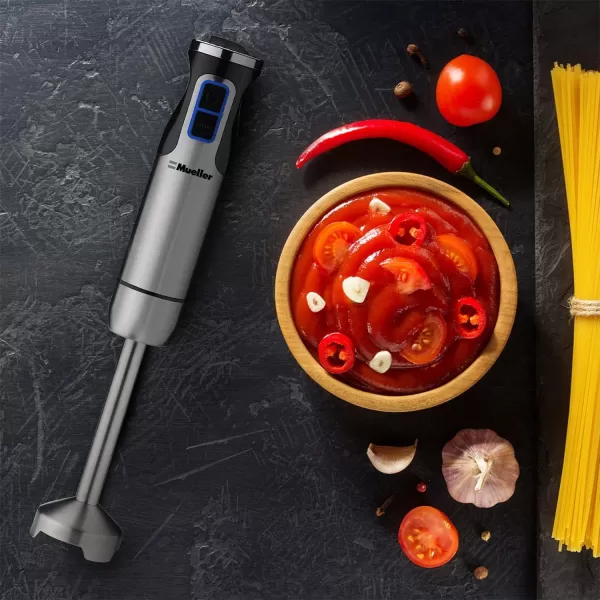 Mueller Austria UltraStick 500 Watt 9Speed Immersion MultiPurpose Hand Blender Heavy Duty Copper Motor Brushed 304 Stainless Steel With Whisk Milk Frother AttachmentsMueller Austria UltraStick 500 Watt 9Speed Immersion MultiPurpose Hand Blender Heavy Duty Copper Motor Brushed 304 Stainless Steel With Whisk Milk Frother Attachments