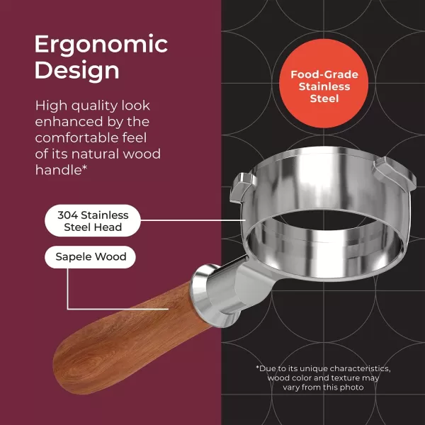 Mueller Bottomless Portafilter Handle Barista Tool Compatible with 58mm Espresso Machines Real Wood Handle 3 Ears on Stainless Steel HeadMueller Bottomless Portafilter Handle Barista Tool Compatible with 58mm Espresso Machines Real Wood Handle 3 Ears on Stainless Steel Head