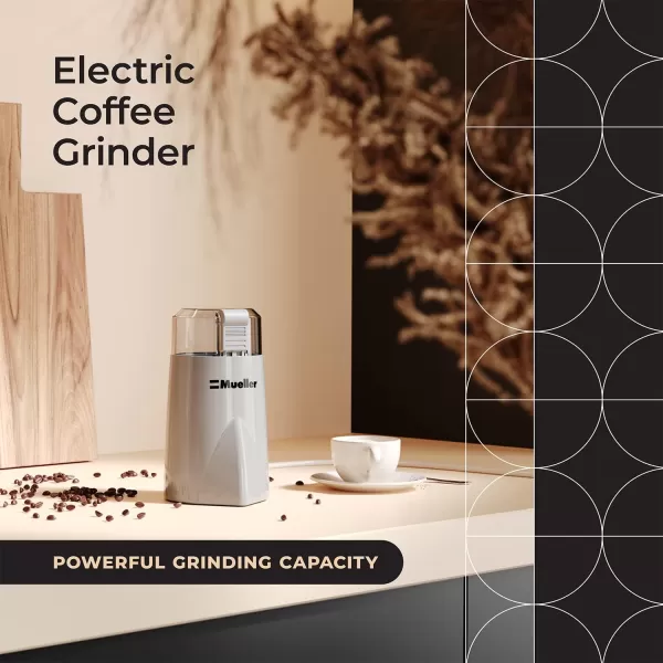 Mueller HyperGrind Precision Electric SpiceCoffee Grinder Mill with Large Grinding Capacity and Powerful Motor also for Spices Herbs Nuts Grains WhiteGray