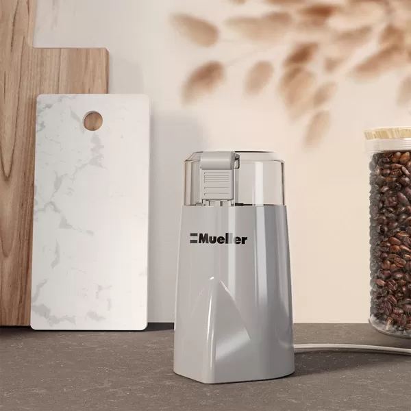 Mueller HyperGrind Precision Electric SpiceCoffee Grinder Mill with Large Grinding Capacity and Powerful Motor also for Spices Herbs Nuts Grains WhiteGray