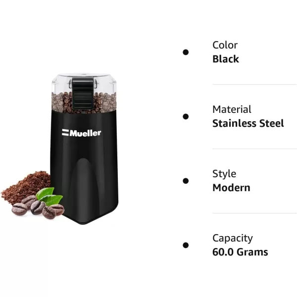Mueller HyperGrind Precision Electric SpiceCoffee Grinder Mill with Large Grinding Capacity and Powerful Motor also for Spices Herbs Nuts Grains WhiteBlack
