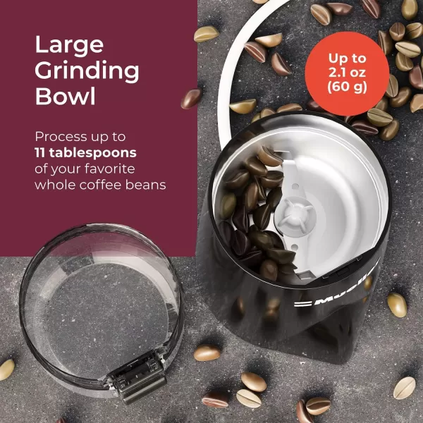 Mueller HyperGrind Precision Electric SpiceCoffee Grinder Mill with Large Grinding Capacity and Powerful Motor also for Spices Herbs Nuts Grains WhiteBlack