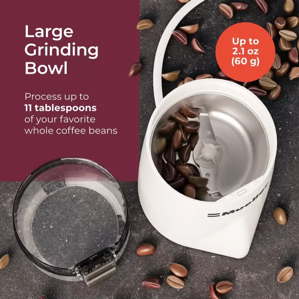 Mueller HyperGrind Precision Electric SpiceCoffee Grinder Mill with Large Grinding Capacity and Powerful Motor also for Spices Herbs Nuts Grains WhiteWhite