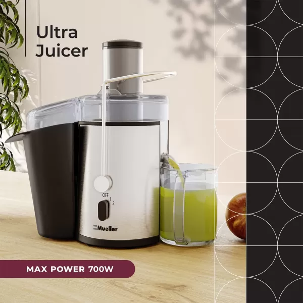 Mueller Juicer Ultra Power Easy Clean Extractor Press Centrifugal Juicing Machine Wide 3 Feed Chute for Whole Fruit Vegetable Antidrip Large SilverMueller Juicer Ultra Power Easy Clean Extractor Press Centrifugal Juicing Machine Wide 3 Feed Chute for Whole Fruit Vegetable Antidrip Large Silver