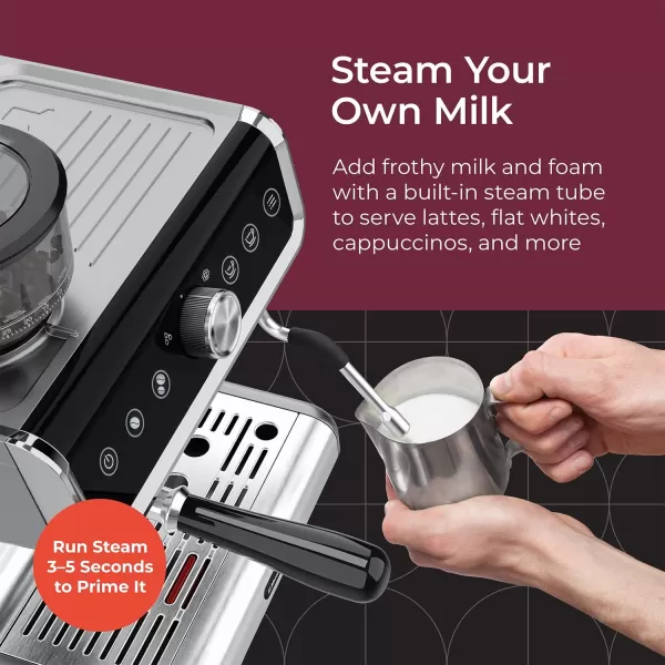 Mueller Premium Espresso Machine Coffee Maker with Milk Frother Coffee Grinder 15 Bar Stainless Steel Standard and Bottomless Portafilter Multiple Filters Temp Control Complete Barista KitMueller Premium Espresso Machine Coffee Maker with Milk Frother Coffee Grinder 15 Bar Stainless Steel Standard and Bottomless Portafilter Multiple Filters Temp Control Complete Barista Kit