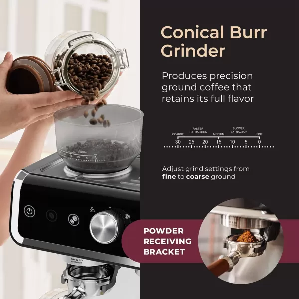 Mueller Premium Espresso Machine Coffee Maker with Milk Frother Coffee Grinder 15 Bar Stainless Steel Standard and Bottomless Portafilter Multiple Filters Temp Control Complete Barista KitMueller Premium Espresso Machine Coffee Maker with Milk Frother Coffee Grinder 15 Bar Stainless Steel Standard and Bottomless Portafilter Multiple Filters Temp Control Complete Barista Kit