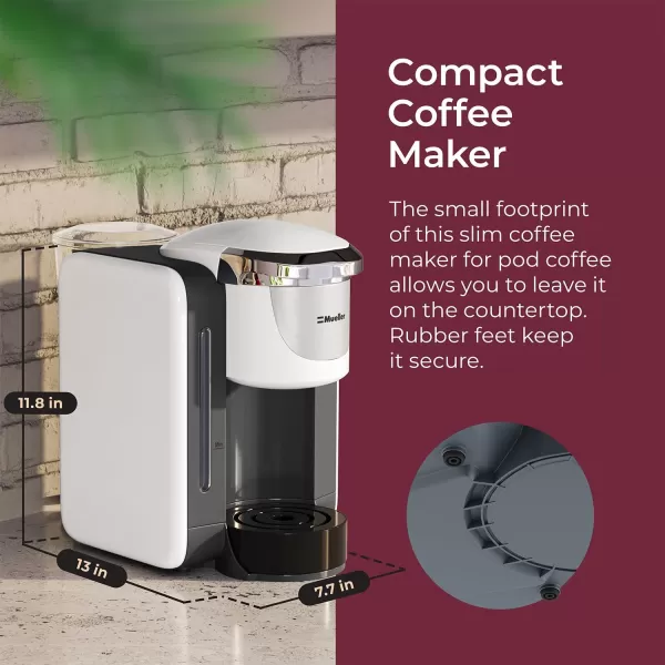 Mueller Single Serve Pod Compatible Coffee Maker Machine With 4 Brew Sizes Rapid Brew Technology with Large Removable 48 oz Water TankMueller Single Serve Pod Compatible Coffee Maker Machine With 4 Brew Sizes Rapid Brew Technology with Large Removable 48 oz Water Tank