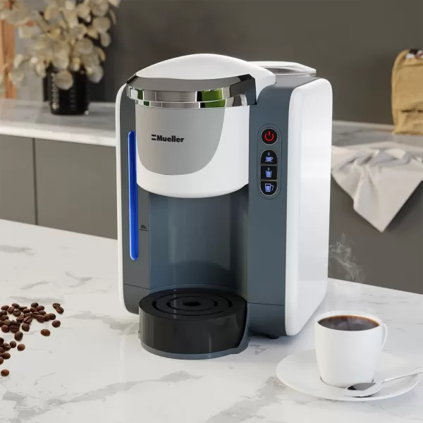 Mueller Single Serve Pod Compatible Coffee Maker Machine With 4 Brew Sizes Rapid Brew Technology with Large Removable 48 oz Water TankMueller Single Serve Pod Compatible Coffee Maker Machine With 4 Brew Sizes Rapid Brew Technology with Large Removable 48 oz Water Tank