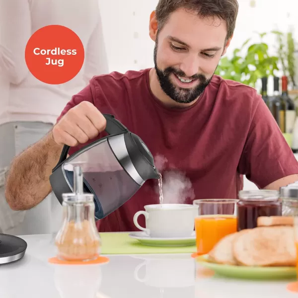 Mueller Ultra Kettle Model No M99S 1500W Electric Kettle with SpeedBoil Tech 18 Liter Cordless with LED Light Borosilicate Glass Auto ShutOff and BoilDry ProtectionMueller Ultra Kettle Model No M99S 1500W Electric Kettle with SpeedBoil Tech 18 Liter Cordless with LED Light Borosilicate Glass Auto ShutOff and BoilDry Protection