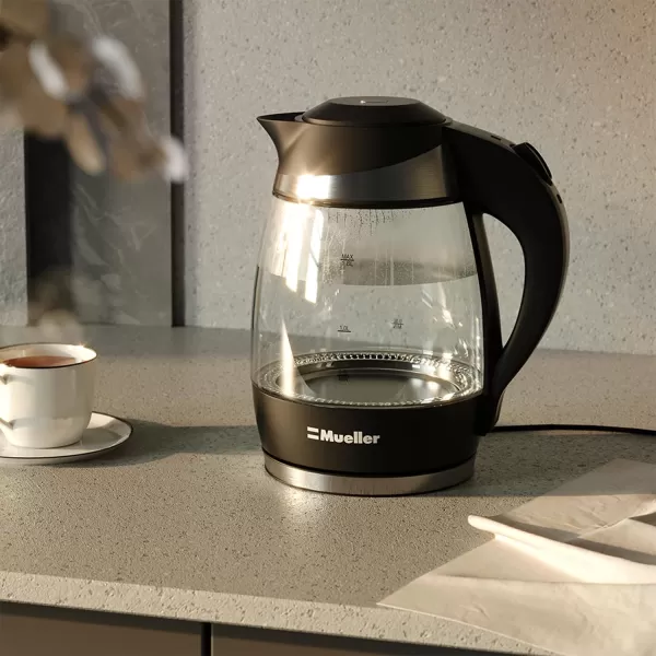 Mueller Ultra Kettle Model No M99S 1500W Electric Kettle with SpeedBoil Tech 18 Liter Cordless with LED Light Borosilicate Glass Auto ShutOff and BoilDry ProtectionMueller Ultra Kettle Model No M99S 1500W Electric Kettle with SpeedBoil Tech 18 Liter Cordless with LED Light Borosilicate Glass Auto ShutOff and BoilDry Protection