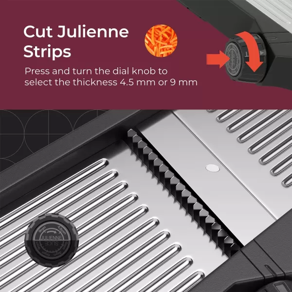 Mueller VPro 5Blade Mandoline Slicer for Kitchen Adjustable with Foldable Stand Fruit Vegetable Chopper Cheese Grater Fast Meal Prep Dishwasher Safe WhiteStainless Steel