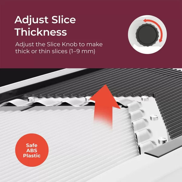 Mueller VPro 5Blade Mandoline Slicer for Kitchen Adjustable with Foldable Stand Fruit Vegetable Chopper Cheese Grater Fast Meal Prep Dishwasher Safe WhiteWhite