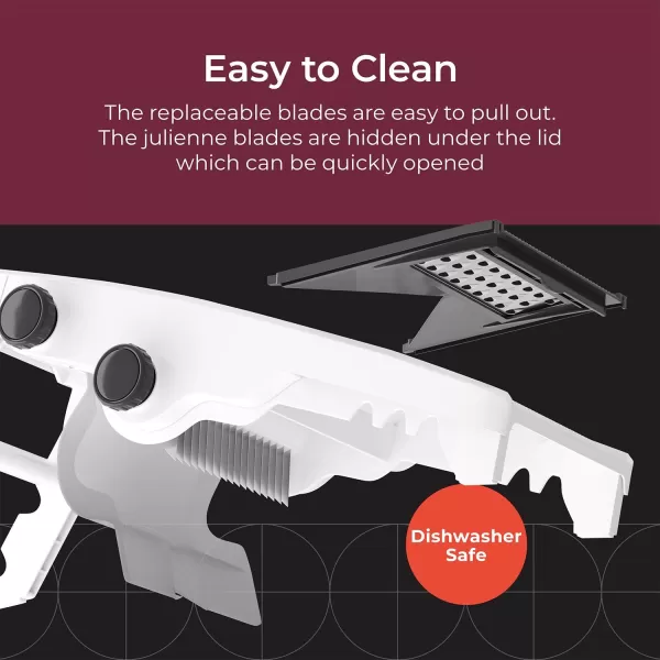 Mueller VPro 5Blade Mandoline Slicer for Kitchen Adjustable with Foldable Stand Fruit Vegetable Chopper Cheese Grater Fast Meal Prep Dishwasher Safe WhiteWhite
