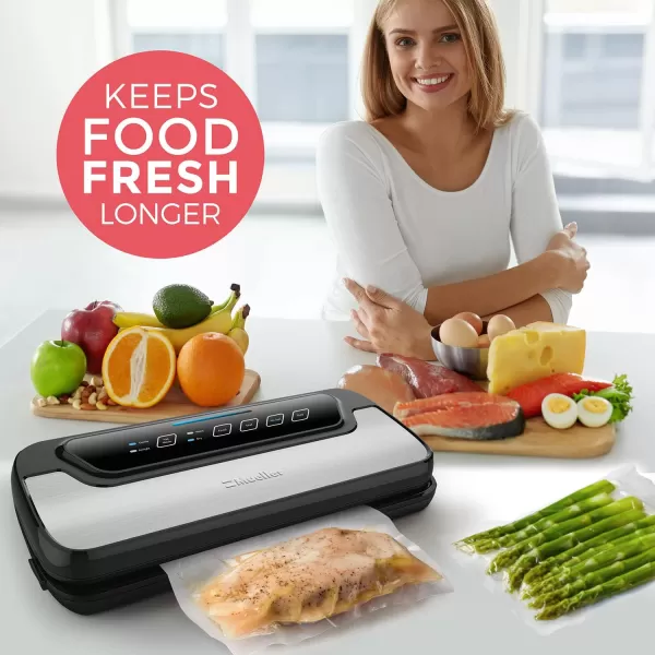 Vacuum Sealer Machine By Mueller  Automatic Vacuum Air Sealing System For Food Preservation wStarter Kit  Compact Design  Lab Tested  Dry amp Moist Food Modes  Led Indicator LightsVacuum Sealer Machine By Mueller  Automatic Vacuum Air Sealing System For Food Preservation wStarter Kit  Compact Design  Lab Tested  Dry amp Moist Food Modes  Led Indicator Lights