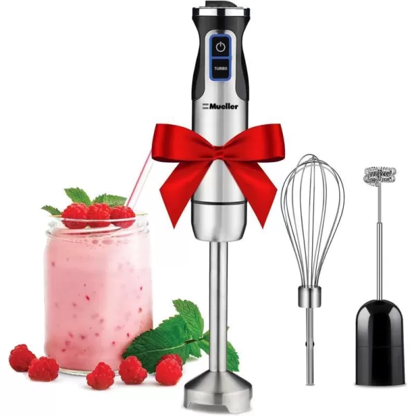 Mueller Austria UltraStick 500 Watt 9Speed Immersion MultiPurpose Hand Blender Heavy Duty Copper Motor Brushed 304 Stainless Steel With Whisk Milk Frother AttachmentsMueller Austria UltraStick 500 Watt 9Speed Immersion MultiPurpose Hand Blender Heavy Duty Copper Motor Brushed 304 Stainless Steel With Whisk Milk Frother Attachments