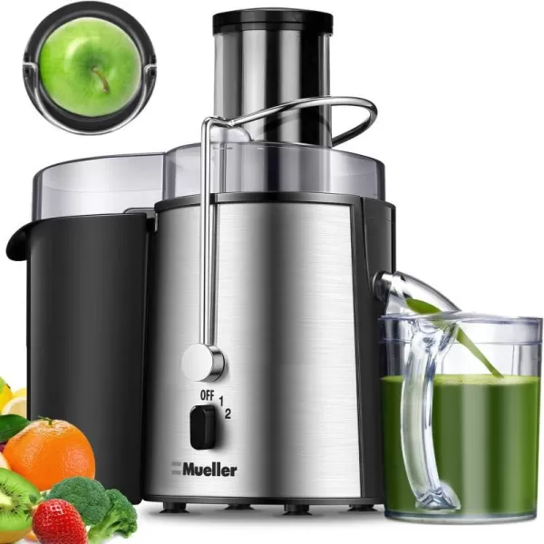 Mueller Juicer Ultra Power Easy Clean Extractor Press Centrifugal Juicing Machine Wide 3 Feed Chute for Whole Fruit Vegetable Antidrip Large SilverMueller Juicer Ultra Power Easy Clean Extractor Press Centrifugal Juicing Machine Wide 3 Feed Chute for Whole Fruit Vegetable Antidrip Large Silver