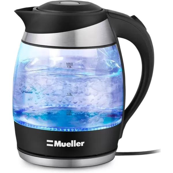 Mueller Ultra Kettle Model No M99S 1500W Electric Kettle with SpeedBoil Tech 18 Liter Cordless with LED Light Borosilicate Glass Auto ShutOff and BoilDry ProtectionMueller Ultra Kettle Model No M99S 1500W Electric Kettle with SpeedBoil Tech 18 Liter Cordless with LED Light Borosilicate Glass Auto ShutOff and BoilDry Protection