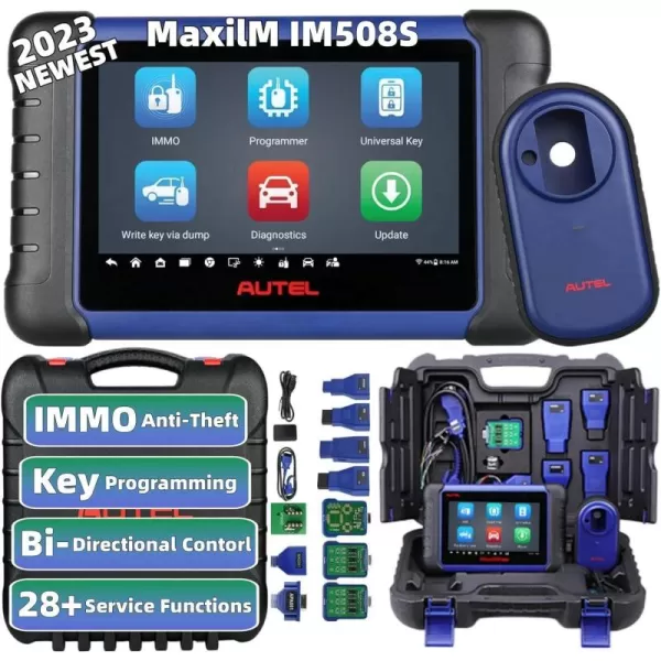 2023 Autel MaxiIM IM508S IMMO Key Fob Programming Tool Car Key Programmer Car Scanner Remote Control Learning Read&amp;Write All System Diagnostic 28+ Service Functions Active Test Upgrade of IM508/KM100