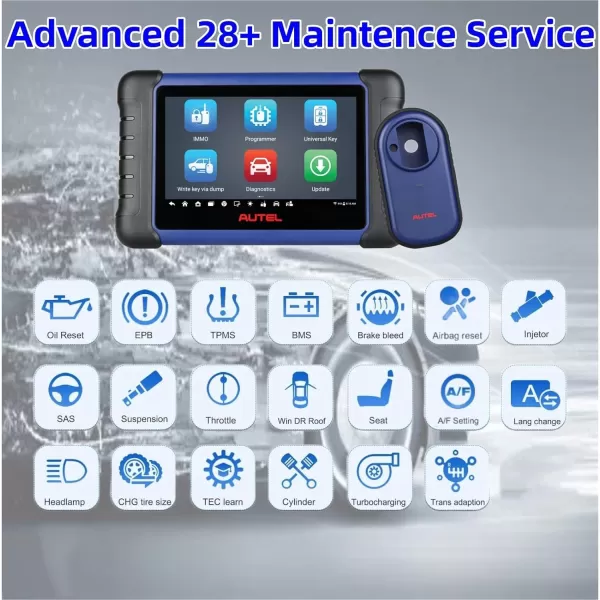 2023 Autel MaxiIM IM508S IMMO Key Fob Programming Tool Car Key Programmer Car Scanner Remote Control Learning Read&amp;Write All System Diagnostic 28+ Service Functions Active Test Upgrade of IM508/KM100