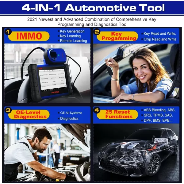 2023 Autel MaxiIM IM508S IMMO Key Fob Programming Tool Car Key Programmer Car Scanner Remote Control Learning Read&amp;Write All System Diagnostic 28+ Service Functions Active Test Upgrade of IM508/KM100