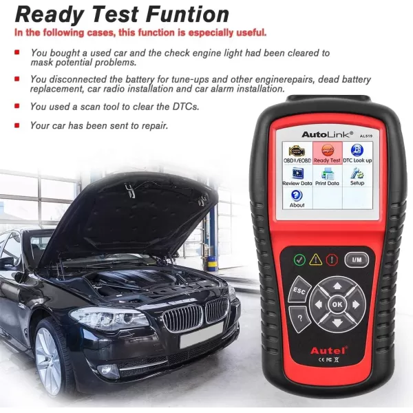 Autel AL519 OBD2 Scanner, 2023 Newest Professional Mechanic OBDII &amp; CAN Car Diagnostic Code Reader Tool for Check Engine Light, One-Click Smog Check, DTCs Lookup, Upgraded Ver. of AL319/ MS309