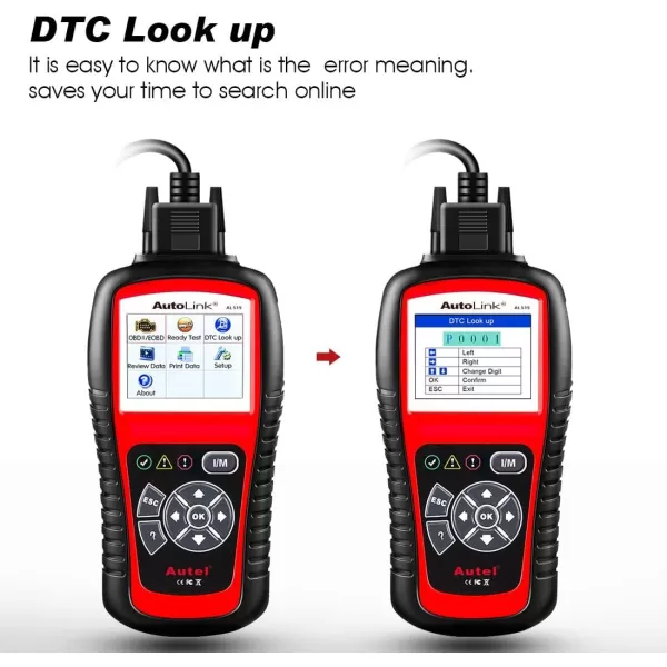 Autel AL519 OBD2 Scanner, 2023 Newest Professional Mechanic OBDII &amp; CAN Car Diagnostic Code Reader Tool for Check Engine Light, One-Click Smog Check, DTCs Lookup, Upgraded Ver. of AL319/ MS309