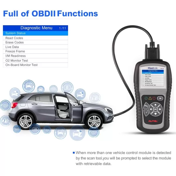 Autel AL519 OBD2 Scanner, 2023 Newest Professional Mechanic OBDII &amp; CAN Car Diagnostic Code Reader Tool for Check Engine Light, One-Click Smog Check, DTCs Lookup, Upgraded Ver. of AL319/ MS309
