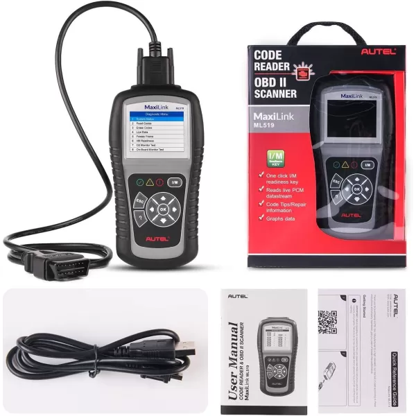 Autel AL519 OBD2 Scanner, 2023 Newest Professional Mechanic OBDII &amp; CAN Car Diagnostic Code Reader Tool for Check Engine Light, One-Click Smog Check, DTCs Lookup, Upgraded Ver. of AL319/ MS309