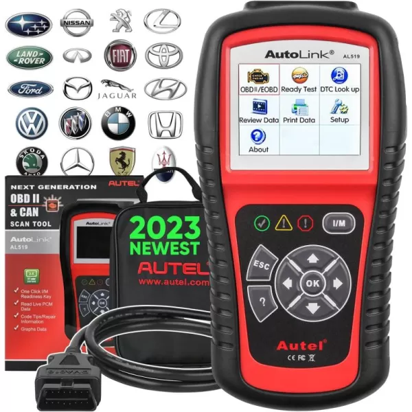 Autel AL519 OBD2 Scanner, 2023 Newest Professional Mechanic OBDII &amp; CAN Car Diagnostic Code Reader Tool for Check Engine Light, One-Click Smog Check, DTCs Lookup, Upgraded Ver. of AL319/ MS309