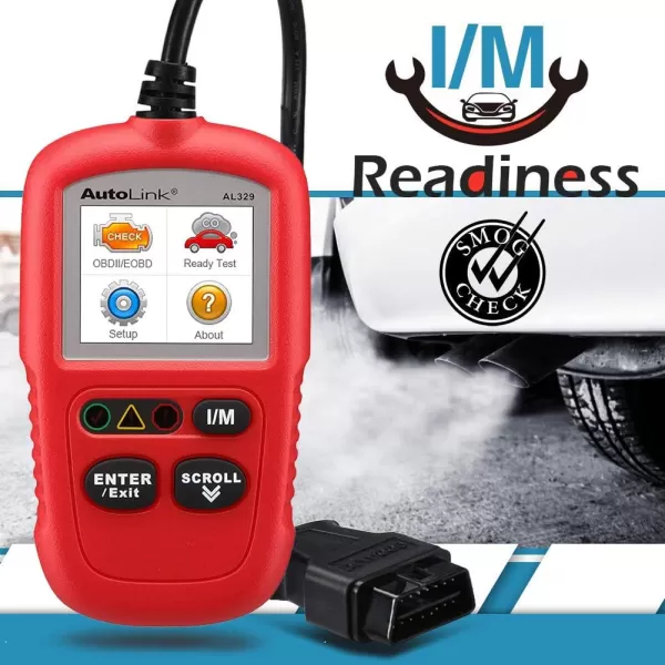 Autel AutoLInk AL329 with Case, I/M Readiness Key, OBD2 Code Reader, Retrieves VIN CALID and CVN, Freeze Frame Data, Turns Off MIL