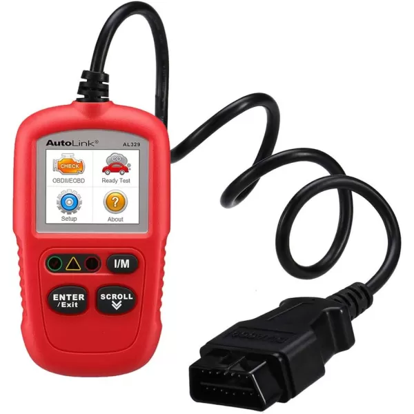 Autel AutoLInk AL329 with Case, I/M Readiness Key, OBD2 Code Reader, Retrieves VIN CALID and CVN, Freeze Frame Data, Turns Off MIL