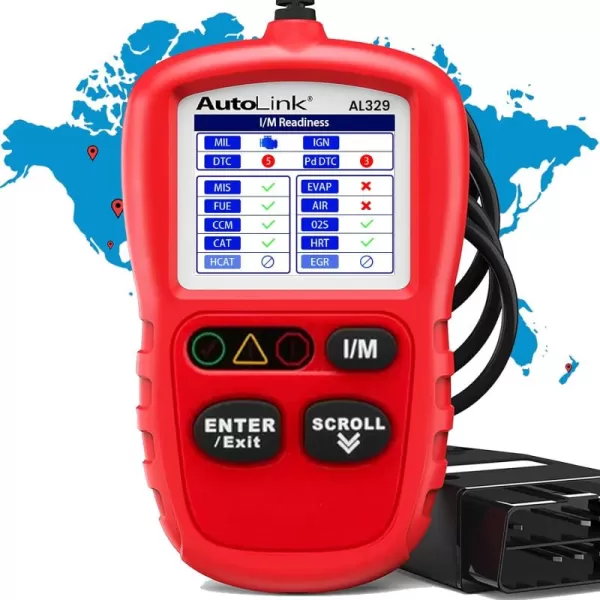 Autel AutoLink AL329 Code Reader with AutoVin, One-Click I/M Readiness Key, OBDII Scan with Live Data, Check State Emission Monitor Status, DTC Lookup Car Diagnostic Tool Code Reader with AutoVin, One-Click I/M Readiness Key, OBDII Scan with Live Data, Check State Emission Monitor Status, DTC Lookup Car Diagnostic Tool)