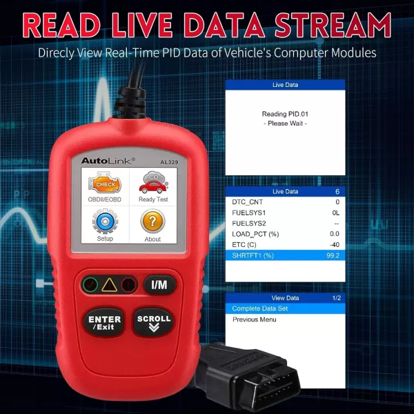 Autel AutoLink AL329 Code Reader with AutoVin, One-Click I/M Readiness Key, OBDII Scan with Live Data, Check State Emission Monitor Status, DTC Lookup Car Diagnostic Tool Code Reader with AutoVin, One-Click I/M Readiness Key, OBDII Scan with Live Data, Check State Emission Monitor Status, DTC Lookup Car Diagnostic Tool)