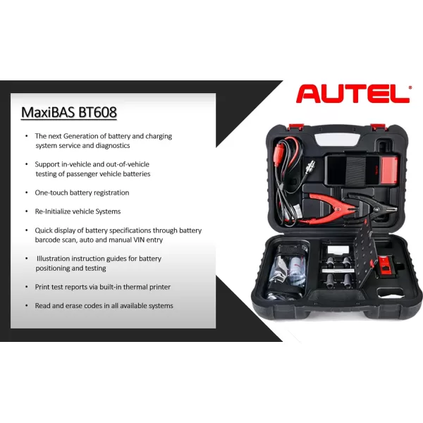 Autel Car Battery Tester 6v 12v Automotive MaxiBAS BT608  Scanner Adaptive Conductance Electric Appliance Reset AutoVIN Cranking and Charging System Test Advanced BT506 BT508 Scanner Adaptive Conductance Electric Appliance Reset AutoVIN Cranking and Charging System Test Advanced BT506 BT508)