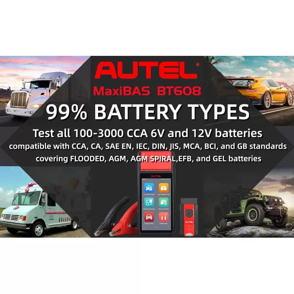 Autel Car Battery Tester 6v 12v Automotive MaxiBAS BT608  Scanner Adaptive Conductance Electric Appliance Reset AutoVIN Cranking and Charging System Test Advanced BT506 BT508 Scanner Adaptive Conductance Electric Appliance Reset AutoVIN Cranking and Charging System Test Advanced BT506 BT508)