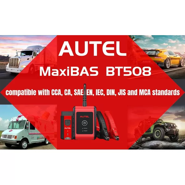 Autel Car Battery Tester 6v 12v MaxiBAS BT508 2023 Version Cranking Ability Analyzer Adaptive Conductance AutoVIN in-Vehicle Out-of-Vehicle Tests BAS Manager with BT VCI 200 Better BT506 Lite of BT608