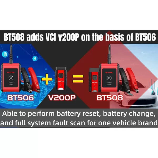 Autel Car Battery Tester 6v 12v MaxiBAS BT508 2023 Version Cranking Ability Analyzer Adaptive Conductance AutoVIN in-Vehicle Out-of-Vehicle Tests BAS Manager with BT VCI 200 Better BT506 Lite of BT608