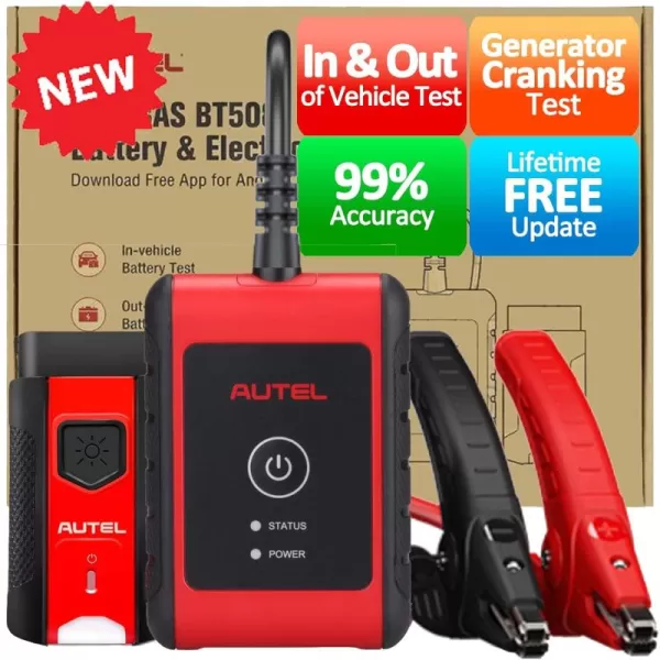 Autel Car Battery Tester 6v 12v MaxiBAS BT508 2023 Version Cranking Ability Analyzer Adaptive Conductance AutoVIN in-Vehicle Out-of-Vehicle Tests BAS Manager with BT VCI 200 Better BT506 Lite of BT608