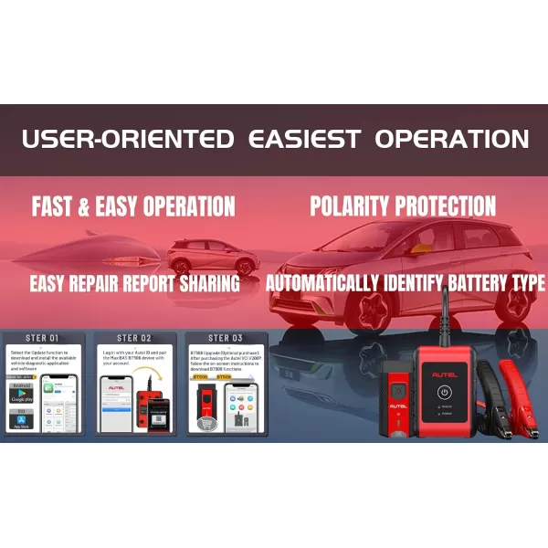Autel Car Battery Tester 6v 12v MaxiBAS BT508 2023 Version Cranking Ability Analyzer Adaptive Conductance AutoVIN in-Vehicle Out-of-Vehicle Tests BAS Manager with BT VCI 200 Better BT506 Lite of BT608
