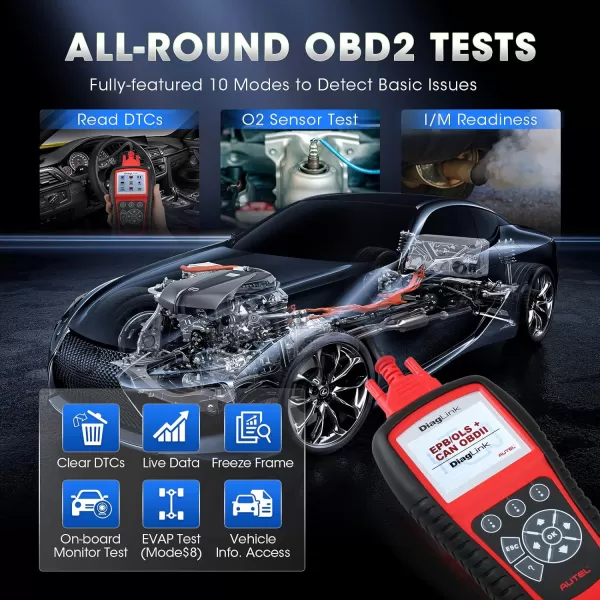 Autel Code Reader Diaglink  All Systems/Modules Diagnostic for ABS, SRS, Engine, Transmission etc, EPB, Oil Reset All Systems/Modules Diagnostic for ABS, SRS, Engine, Transmission etc, EPB, Oil Reset)