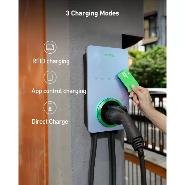 Autel Home Level 2 EV Charger up to 50Amp, 240V, Indoor/Outdoor Car Charging Station, Wi-Fi and Bluetooth Enabled EVSE, Flexible 25-Foot Cable,Hardwired, Dark Gray