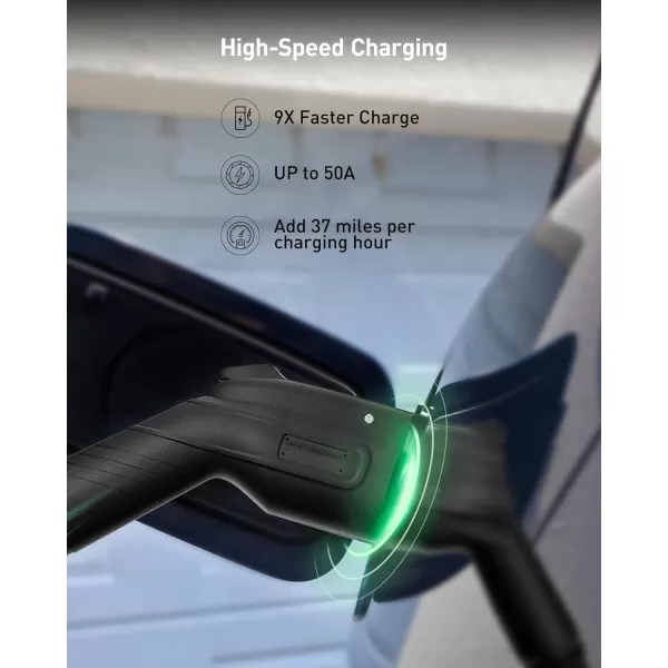 Autel Home Level 2 EV Charger up to 50Amp, 240V, Indoor/Outdoor Car Charging Station, Wi-Fi and Bluetooth Enabled EVSE, Flexible 25-Foot Cable,Hardwired, Dark Gray