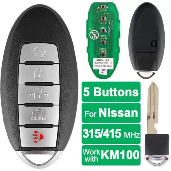 Autel IKEY Programmable Smart Key 2023 Newest Key Fob Programming Key Creation/Clone 315M/415M 5 Buttons Blank Key OE Quality for Nissan Key Replacement Work with Autel MaxiIM KM100 )