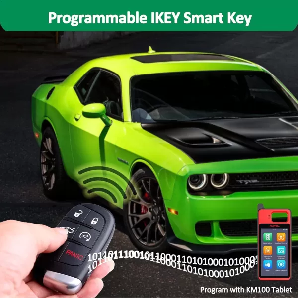 Autel IKEY Programmable Smart Key, IKEYCR5TPR, Work with Autel KM100, 2023 Newest Key Fob Programming, Key Replacement for Chrysler and for Dodge, Key Creation, 315M/415M, 5 Buttons Blank Key
