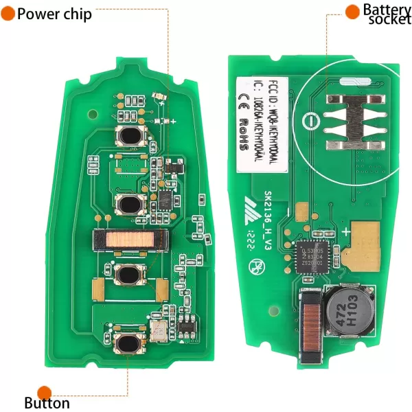 Autel IKEY Programmable Smart Key, IKEYHY4TP, 2023 Newest Key Fob Programming, Key Creation/Clone 315M/415M, 4 Buttons Blank Key, OE Quality for Hyundai Key Replacement, Work with Autel MaxiIM KM100
