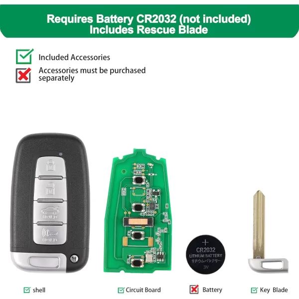 Autel IKEY Programmable Smart Key, IKEYHY4TP, 2023 Newest Key Fob Programming, Key Creation/Clone 315M/415M, 4 Buttons Blank Key, OE Quality for Hyundai Key Replacement, Work with Autel MaxiIM KM100
