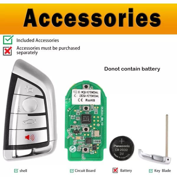 Autel IKEY Razor Programmable Smart Key 2023 Newest Key Fob for BMW Key Creation 4 Buttons Ultra-Long Range OE Quality 700+ Vehicles Car Key Replacement Programmed with Autel KM100 IM508 IM608