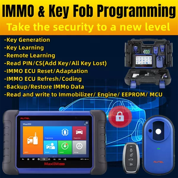 Autel IM508 Key Programmer for All Vehicles 2023 Version Key Fob Programmer IMMO Key Learning/Creation Chip Read/Write/Clone All System Diagnosis Active Test Advanced MX808 KM100